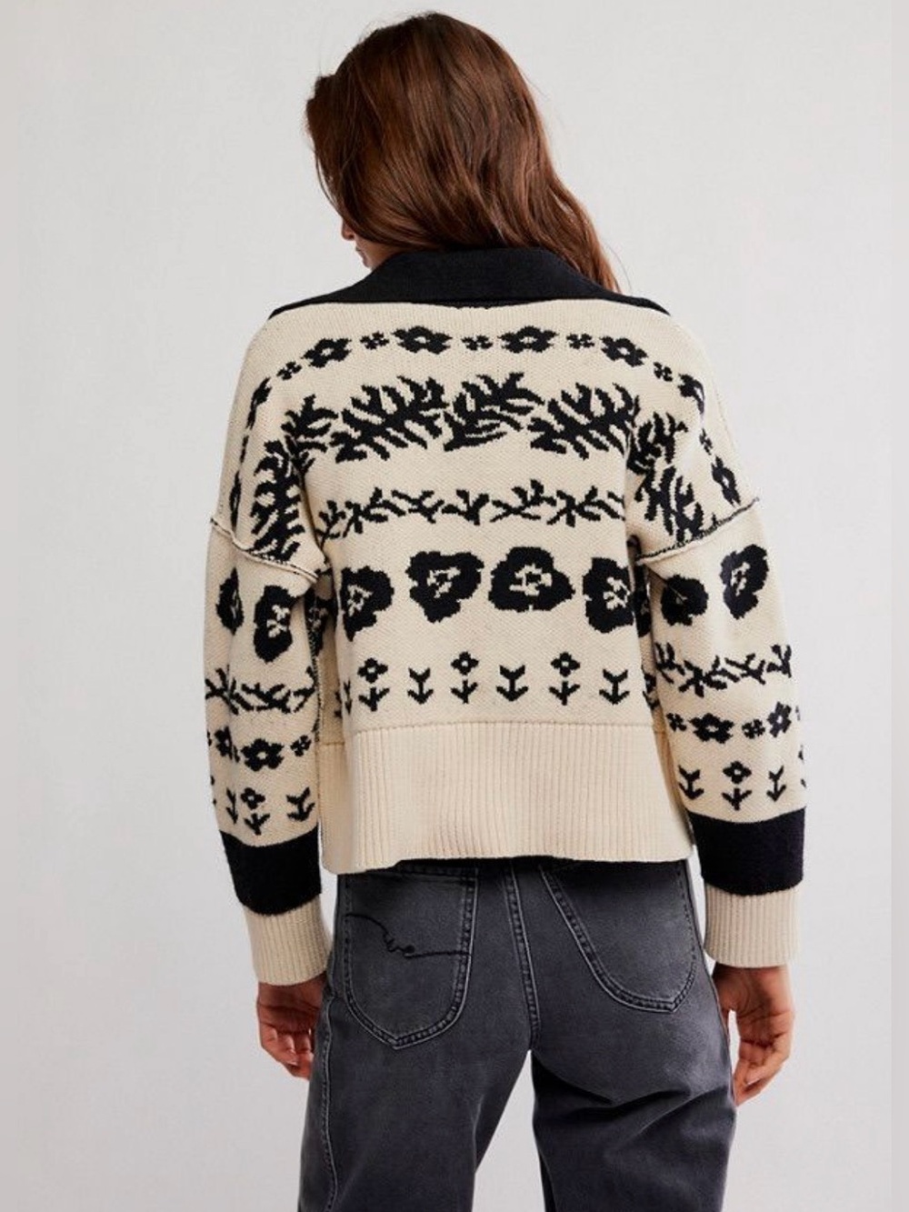 NWT Free People Shelby Cardigan Sweater in Neutral Combo - Picture 6 of 15